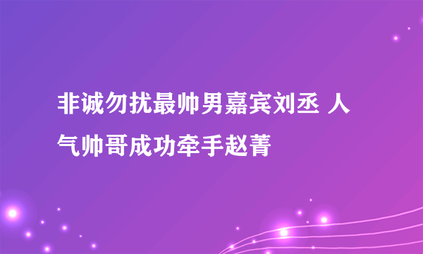 非诚勿扰最帅男嘉宾刘丞 人气帅哥成功牵手赵菁