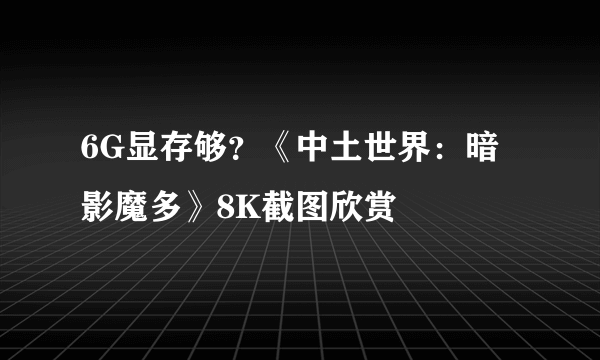 6G显存够？《中土世界：暗影魔多》8K截图欣赏