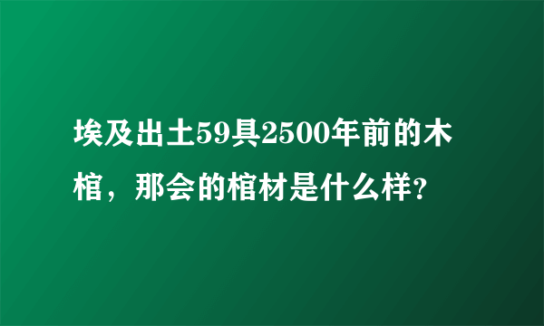 埃及出土59具2500年前的木棺，那会的棺材是什么样？