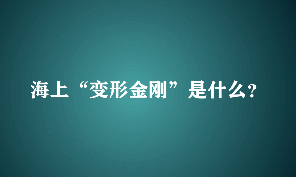 海上“变形金刚”是什么？