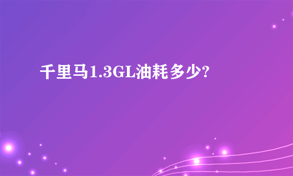 千里马1.3GL油耗多少?