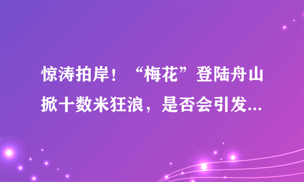 惊涛拍岸！“梅花”登陆舟山掀十数米狂浪，是否会引发自然灾害？