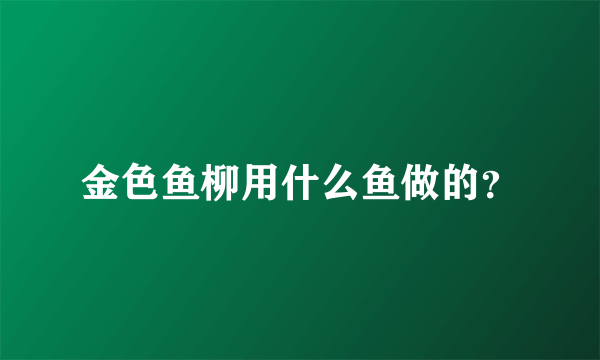 金色鱼柳用什么鱼做的？