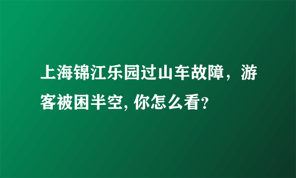 上海锦江乐园过山车故障，游客被困半空, 你怎么看？