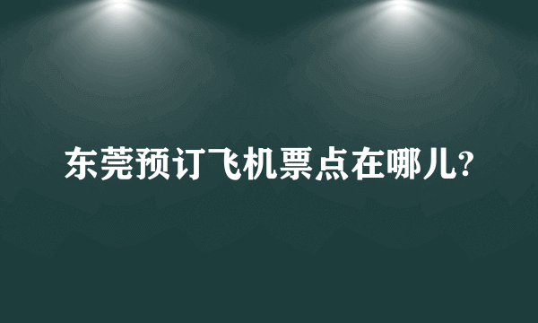 东莞预订飞机票点在哪儿?