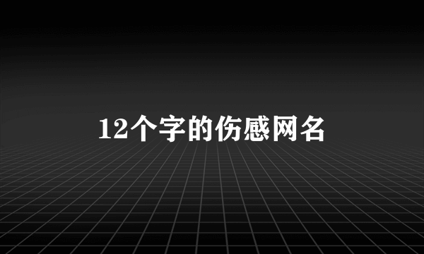 12个字的伤感网名