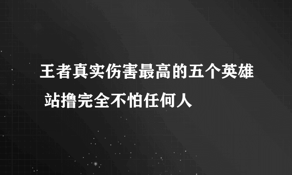 王者真实伤害最高的五个英雄 站撸完全不怕任何人