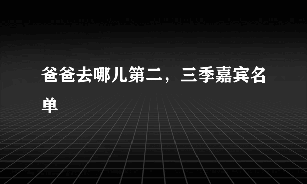 爸爸去哪儿第二，三季嘉宾名单