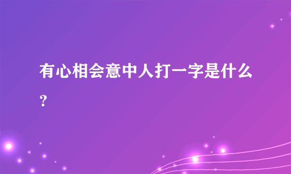 有心相会意中人打一字是什么？