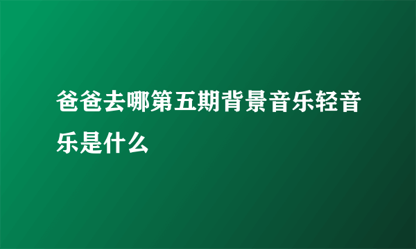 爸爸去哪第五期背景音乐轻音乐是什么