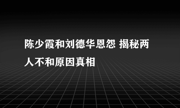 陈少霞和刘德华恩怨 揭秘两人不和原因真相