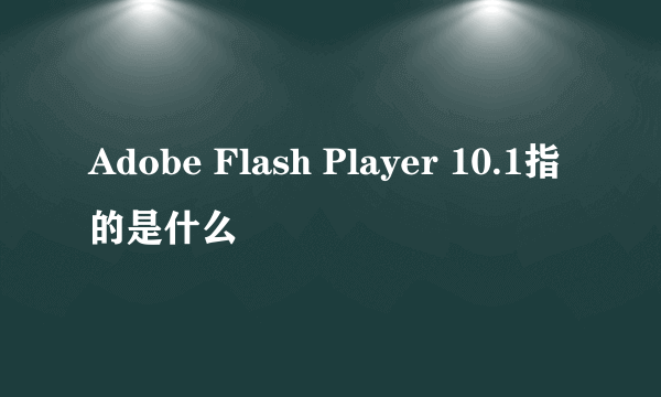 Adobe Flash Player 10.1指的是什么