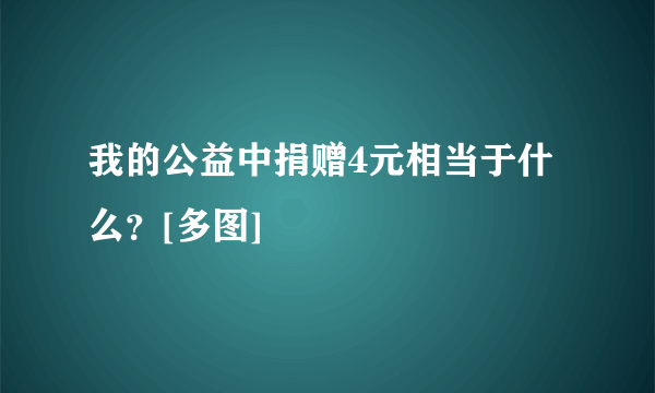 我的公益中捐赠4元相当于什么？[多图]