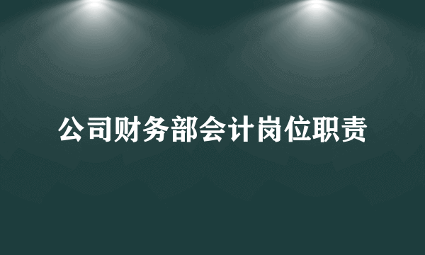 公司财务部会计岗位职责