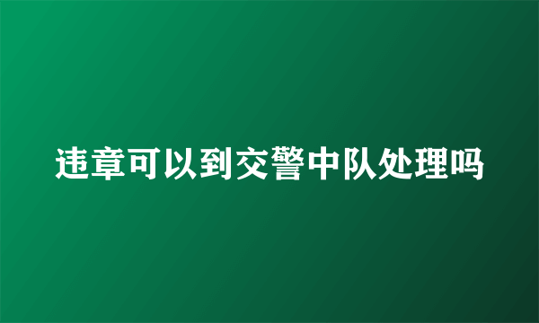 违章可以到交警中队处理吗