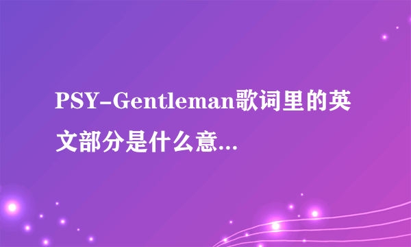 PSY-Gentleman歌词里的英文部分是什么意思 就是那句“father mother Gentleman”怎么理解？难道是直译- -