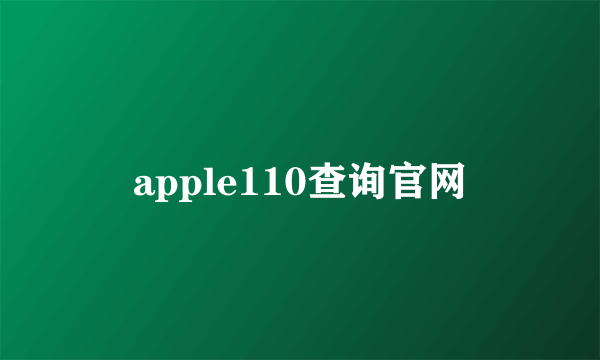 apple110查询官网