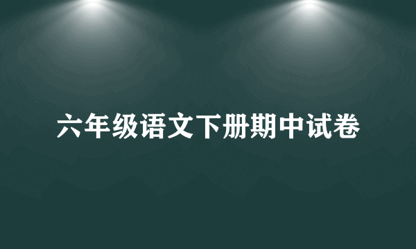 六年级语文下册期中试卷