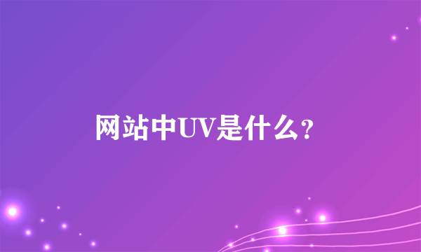 网站中UV是什么？