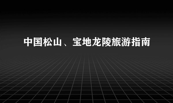 中国松山、宝地龙陵旅游指南