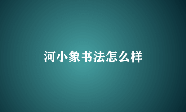 河小象书法怎么样