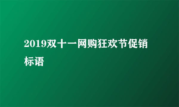 2019双十一网购狂欢节促销标语