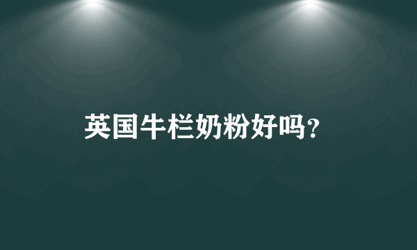 英国牛栏奶粉好吗？