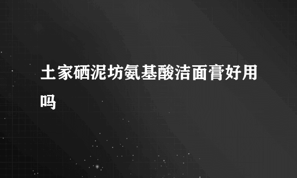 土家硒泥坊氨基酸洁面膏好用吗