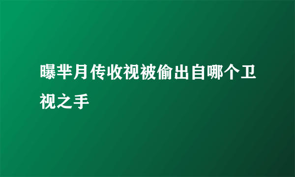 曝芈月传收视被偷出自哪个卫视之手