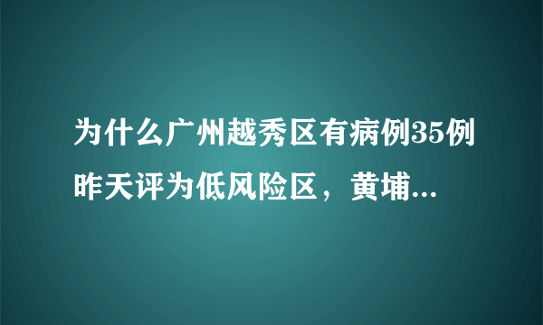 为什么广州越秀区有病例35例昨天评为低风险区，黄埔区只有18？