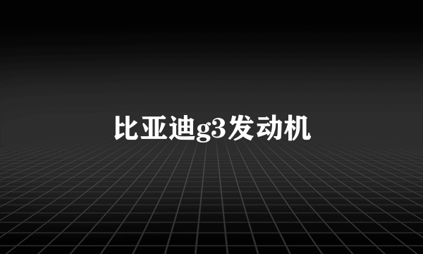 比亚迪g3发动机