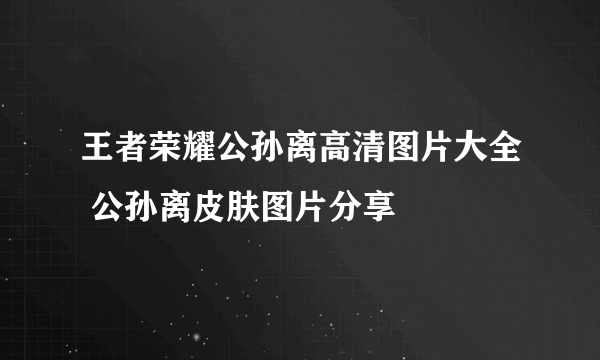 王者荣耀公孙离高清图片大全 公孙离皮肤图片分享