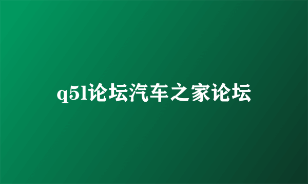 q5l论坛汽车之家论坛