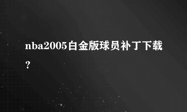 nba2005白金版球员补丁下载？