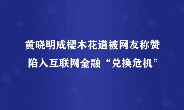 黄晓明成樱木花道被网友称赞 陷入互联网金融“兑换危机”