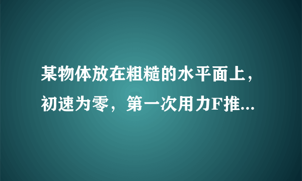 某物体放在粗糙的水平面上，初速为零，第一次用力F推，第二次用力F拉，如图所示：两次θ角、力F大小和物体位移S都相同，那么（　　）    A．力F对物体做功相等    B．摩擦力对物体做功相等    C．物体末动能相等    D．摩擦力相等