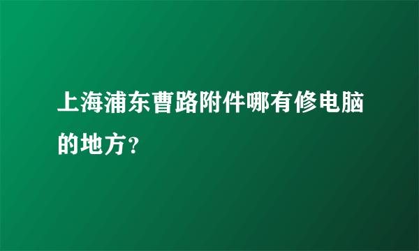 上海浦东曹路附件哪有修电脑的地方？