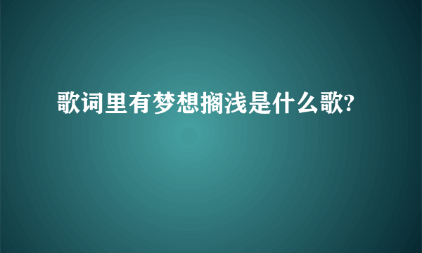 歌词里有梦想搁浅是什么歌?