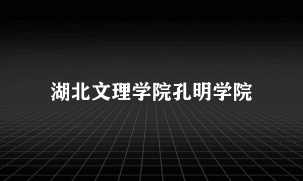 湖北文理学院孔明学院