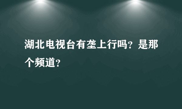 湖北电视台有垄上行吗？是那个频道？