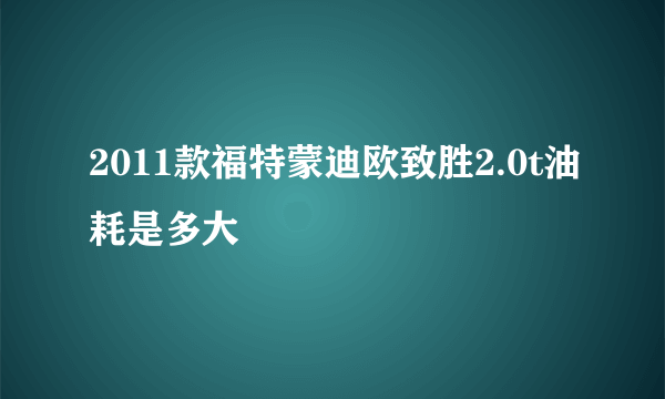 2011款福特蒙迪欧致胜2.0t油耗是多大