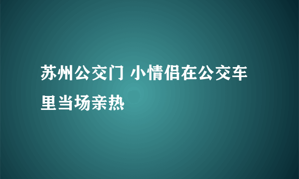 苏州公交门 小情侣在公交车里当场亲热