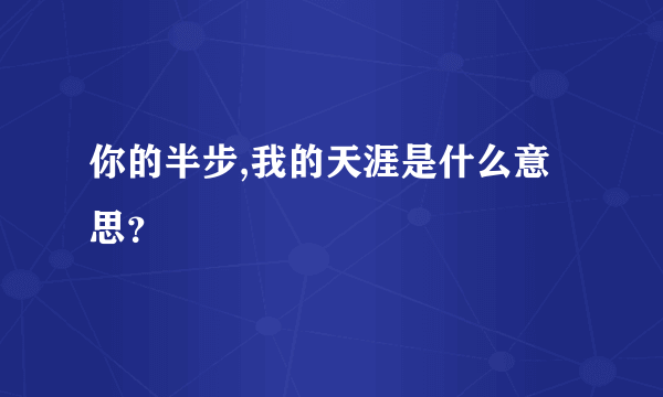 你的半步,我的天涯是什么意思？