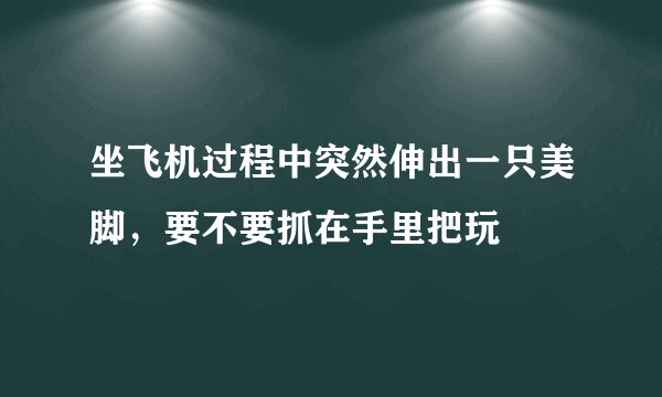 坐飞机过程中突然伸出一只美脚，要不要抓在手里把玩