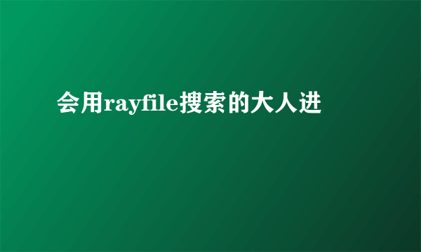 会用rayfile搜索的大人进