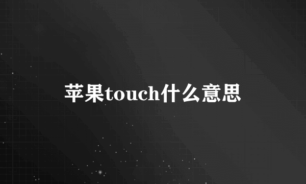 苹果touch什么意思