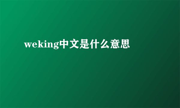 weking中文是什么意思