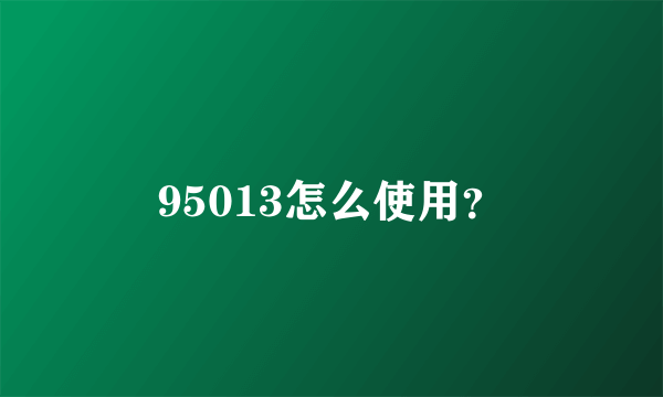 95013怎么使用？