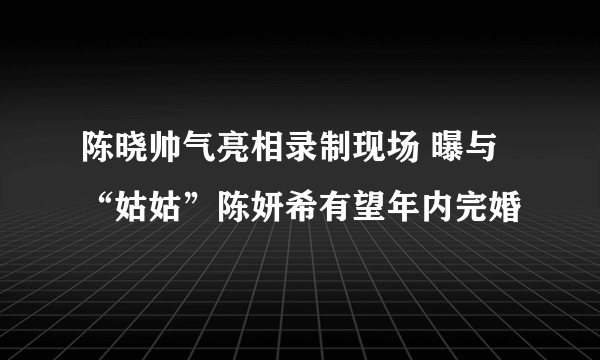 陈晓帅气亮相录制现场 曝与“姑姑”陈妍希有望年内完婚