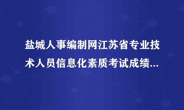 盐城人事编制网江苏省专业技术人员信息化素质考试成绩哪里查询？